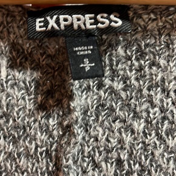 Express gray open warm knit cardigan - Picture 2 of 4
